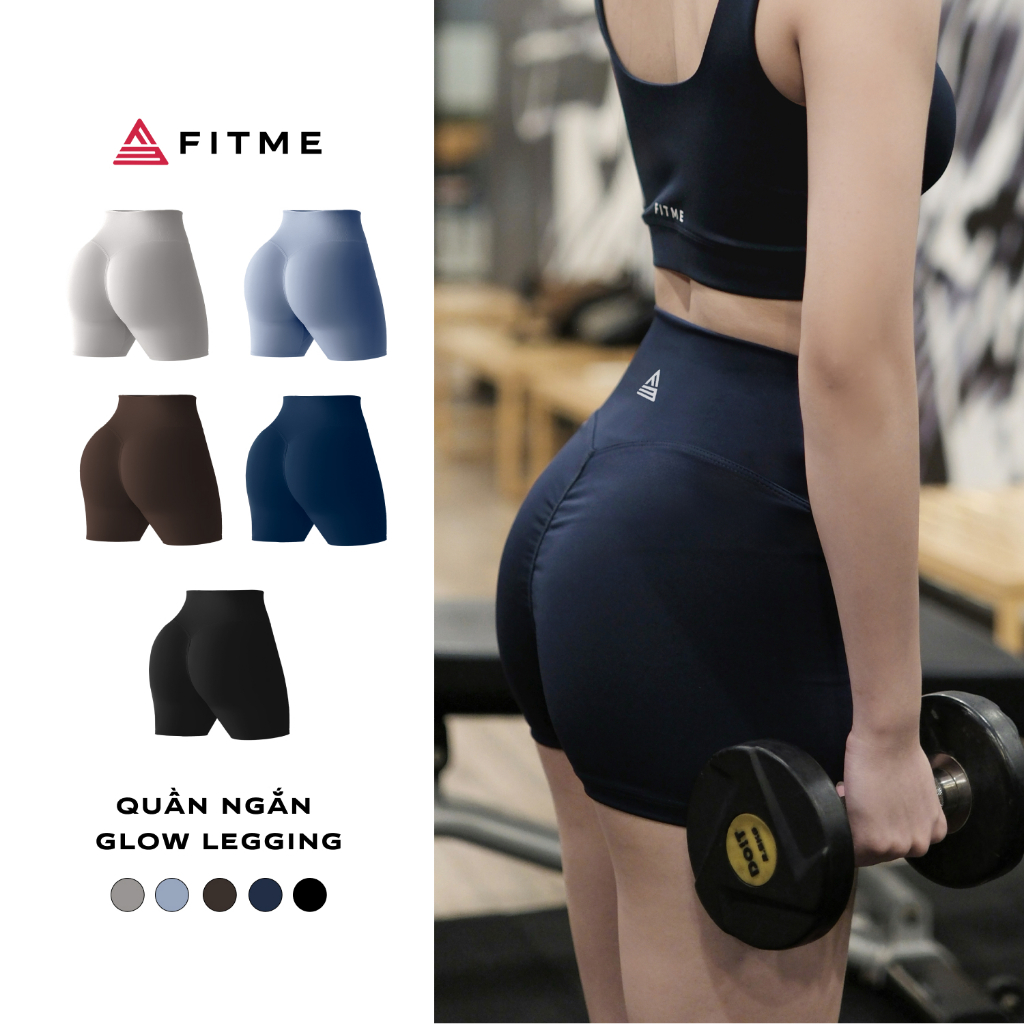 Quần đùi tập gym yoga Fitme Glow legging nữ cạp cao tôn dáng co giãn 4 chiều cao cấp QNGL01 | BigBuy360 - bigbuy360.vn