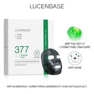 Than hoạt tính LUCENBACE 377 + Mặt nạ axit Salicylic – Mặt nạ đen cao cấp