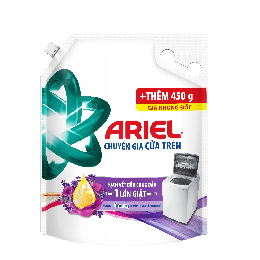 Túi nước giặt cửa trên Ariel hương Downy Oải Hương 3.65kg