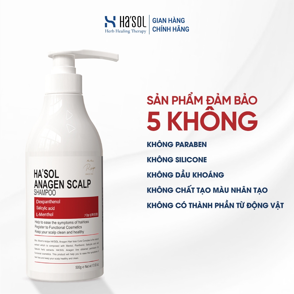 Combo Dầu Gội HASOL Hỗ Trợ Giảm Rụng và Mọc Tóc Ha'sol Anagen Scalp Shampoo 500g + Xịt Ha'sol Anagen Active Tonic100ml | BigBuy360 - bigbuy360.vn