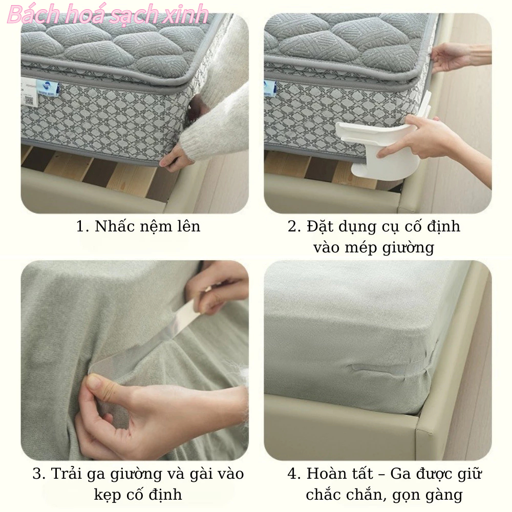 Đồ Kẹp Ga Giường/Set 4 Kẹp Ga Giường/Nẹp Cố Định Ga Giường/Miếng Cố Định Ga Giường, Phù Hợp Mọi Loại