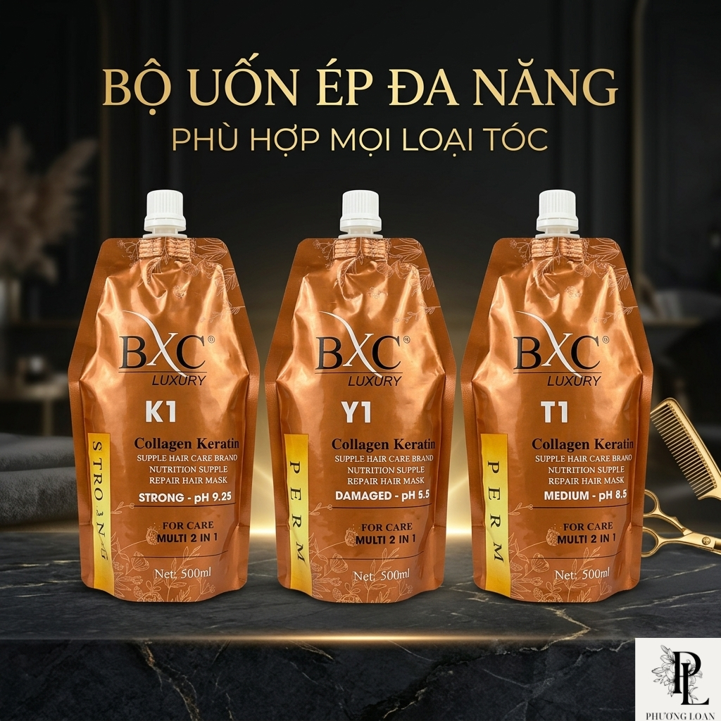 Bộ Uốn Ép Tóc BXC Luxury – Thuốc Uốn Tóc Collagen Keratin Phù Hợp Mọi Loại Tóc