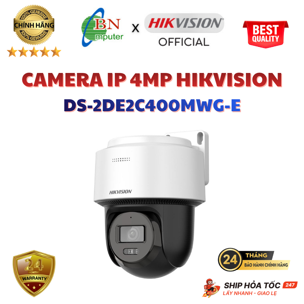 Camera IP dòng POE HIKVISON 4MP DS-2DE2C400MWG-E (CÓ THỂ CHẠY ĐỘC LẬP, KHÔNG CẦN ĐẦU GHI)