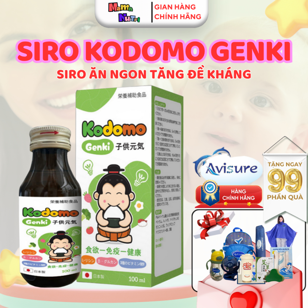 Siro Kodomo Genki Nhật Bản – Siro Ăn Ngon Tăng Đề Kháng Cho Bé Nhập Khẩu Nhật Bản Chai 100ml