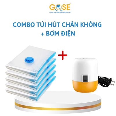 Combo túi hút chân không quần áo chăn màn kèm máy hút chân không (chọn phân loại) - Gose Plastic