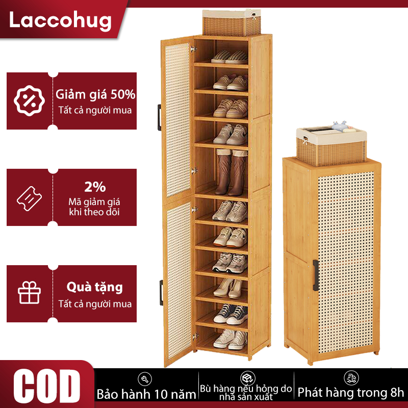 Bamboo Living Mall Tủ Giày Mây Nhựa Kệ Giày Đơn Giản Trong Nhà Chống Ẩm Mốc Sức Chứa 8-40 Đôi Giày