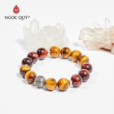 Vòng tay đá Thạch anh mắt hổ tự nhiên phối charm - Mẫu VC0217 - Ngọc Quý