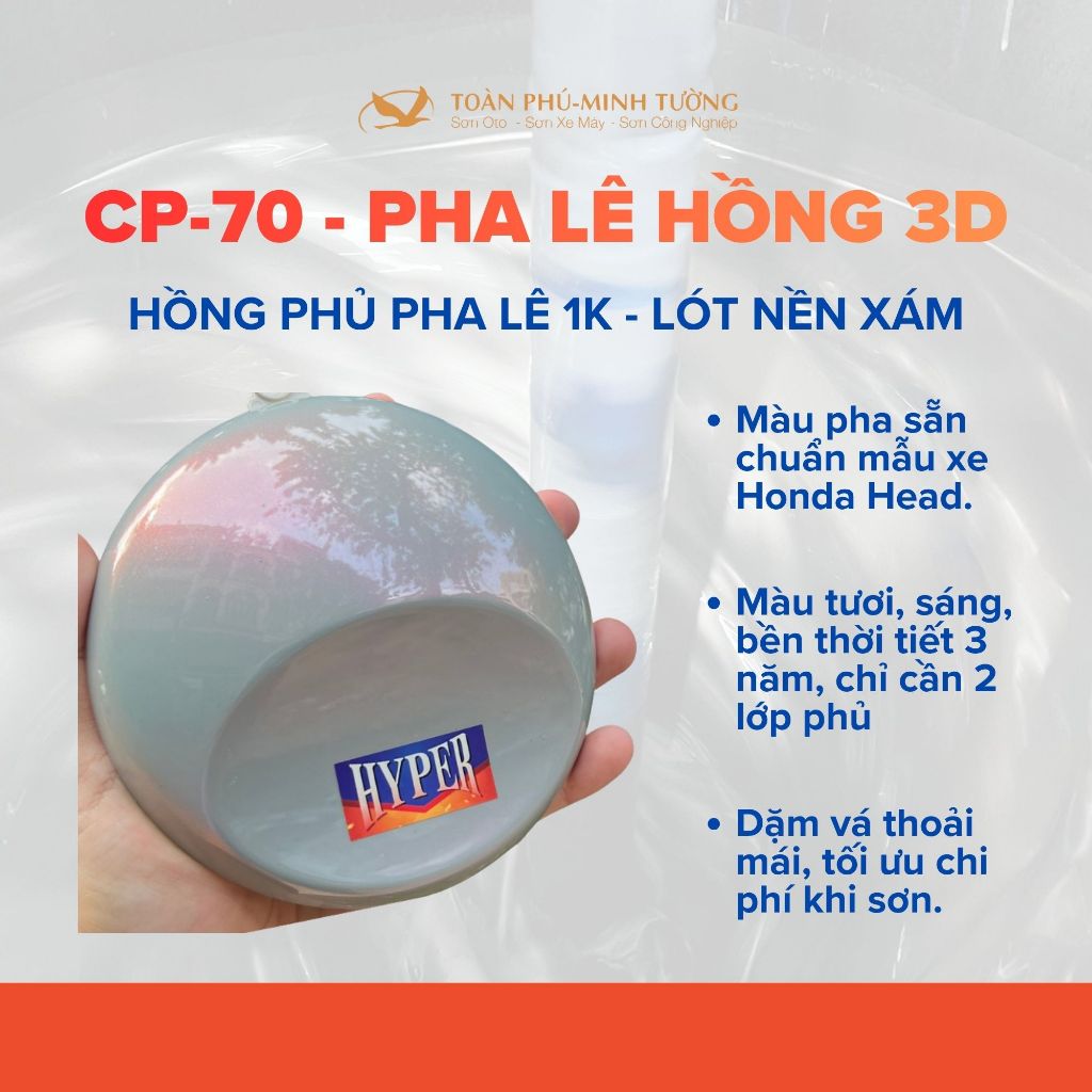 Sơn màu pha lê tím hồng 1K (Code: CP-70) - 500ML - 1L