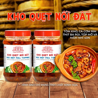 COMBO 2 HỦ Kho quẹt nồi đất đặc biệt Làng Chài Xưa 250g thơm ngon full topping chấm với rau cơm cháy
