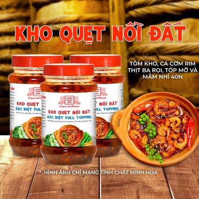 COMBO 3 HỦ Kho quẹt nồi đất đặc biệt Làng Chài Xưa 250g thơm ngon full topping chấm với rau cơm cháy