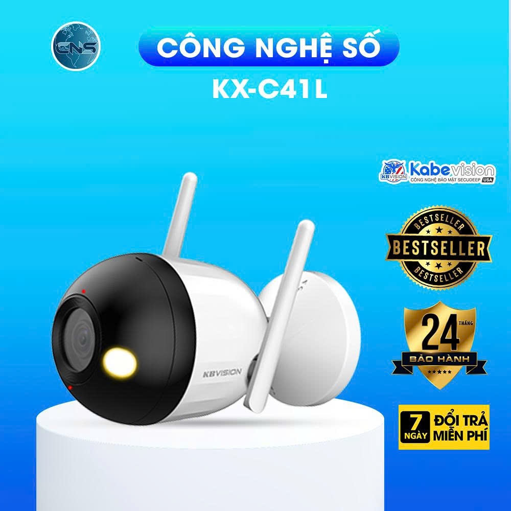 Camera Wifi Full Color 4MP KBVISION ngoài trời KX-C41L | Chính Hãng BH 2 Năm