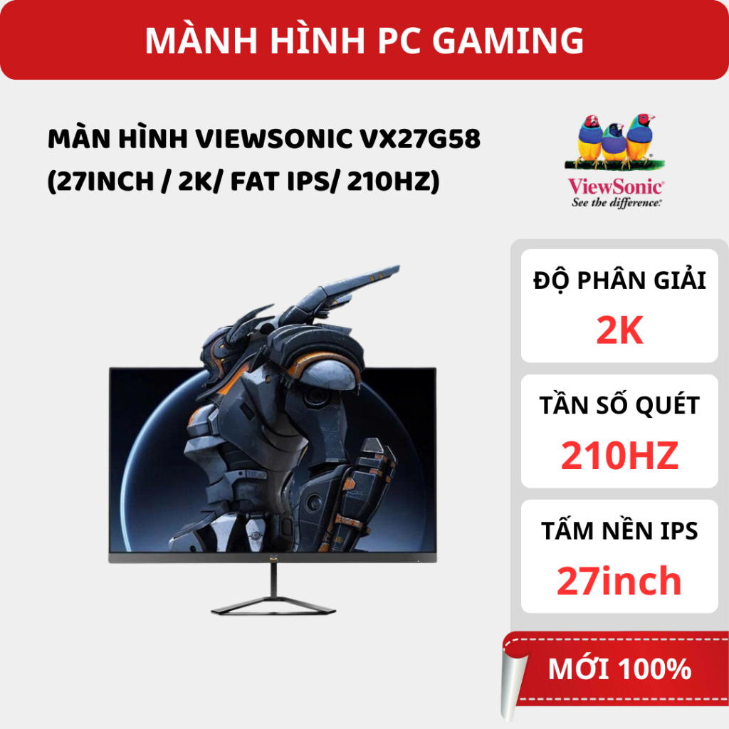 Màn Hình ViewSonic VX27G58 - 27 inch - 2K - 210Hz - Fast IPS - Gaming Siêu Mượt