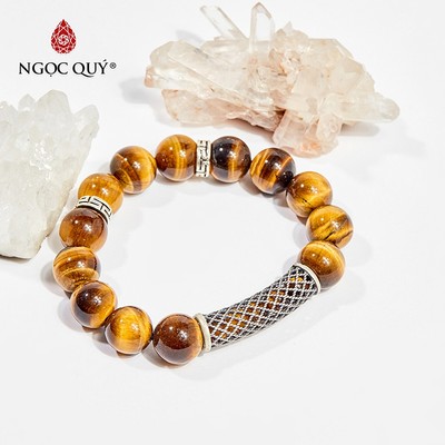Vòng tay đá Thạch anh mắt hổ tự nhiên phối charm - Mẫu VC0201 - Ngọc Quý