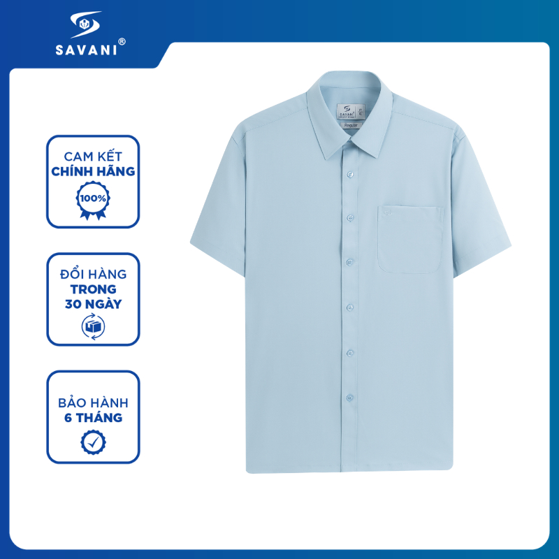 Áo Sơ Mi Nam Ngắn Tay SAVANI, Chất Liệu Vải Viscose Cao Cấp, Dáng Rộng, Thoáng Mát MSSA018S6