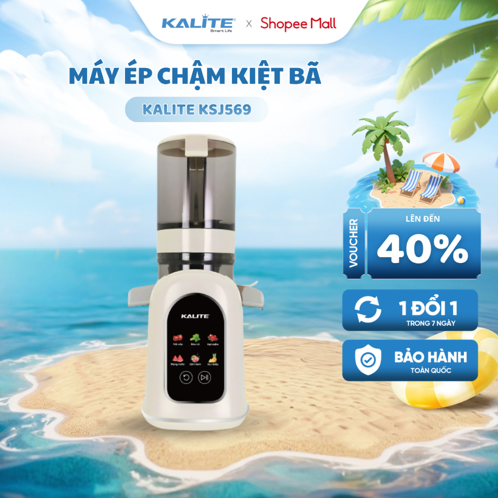 Máy Ép Chậm KALITE KSJ569 Ép Kiệt Bã 99% - An Toàn Cho Sức Khỏe - Ép Chậm Mọi Rau Củ Quả Vừa Cối Xay