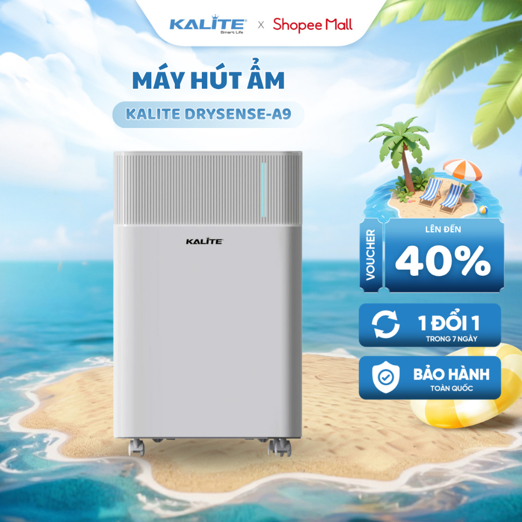 Máy Hút Ẩm Lọc Không Khí KALITE Drysense A6 - Công Nghệ Ion Âm Kết Hợp Bộ Lọc Hepa - Bảo Hành 12 Thá