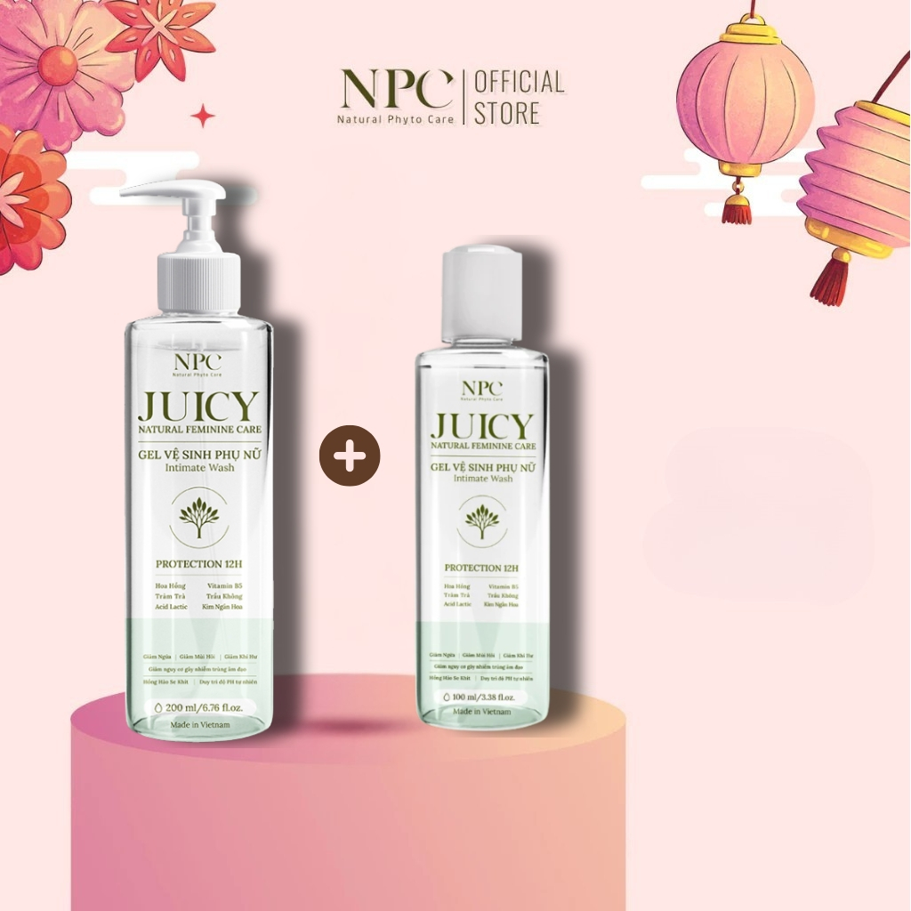[Mua 1 Tặng 1] Gel vệ sinh phụ nữ NPC Juicy tinh chất trầu không kháng khuẩn 200ml - NPC PHAR