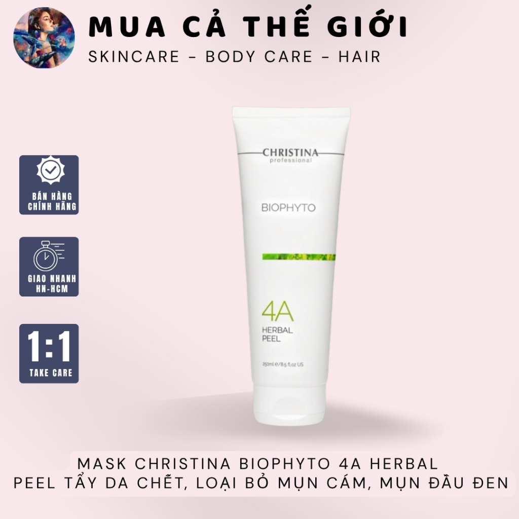 Mask Christina Biophyto 4A Herbal Peel Tẩy Da Chết, Loại Bỏ Mụn Cám, Mụn Đầu Đen