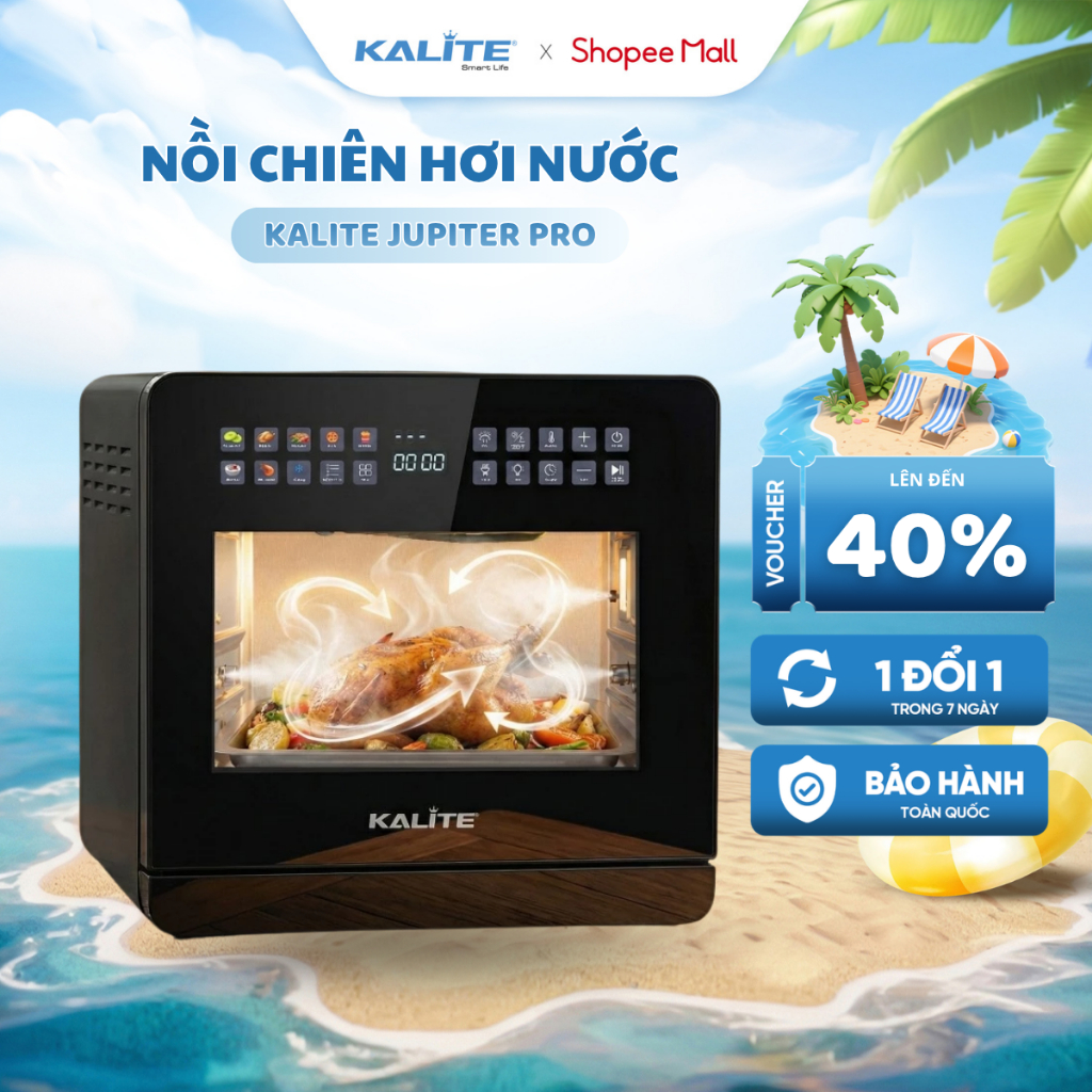 [KOC x KALITE] Nồi Chiên Hơi Nước KALITE JUPITER PRO 18L - Công Nghệ 3S Siêu Tốc - Khoang Nồi Inox 3