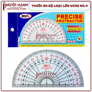 SỈ _ [No.04] HỘP 50 Cây Thước Đo Độ Đo Góc LOẠI LỚN Nhựa Dẻo Win Q / WinQ Qui Lực No04 / No4, Không Bị Mờ Số, Bong Tróc