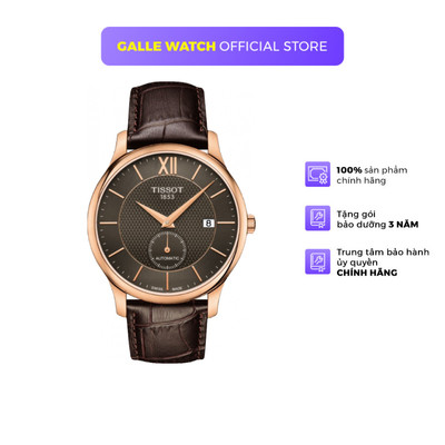 Đồng hồ cơ nam Tissot T063.428.36.068.00 mặt kính sapphire, dây da đeo tay cao cấp chính hãng