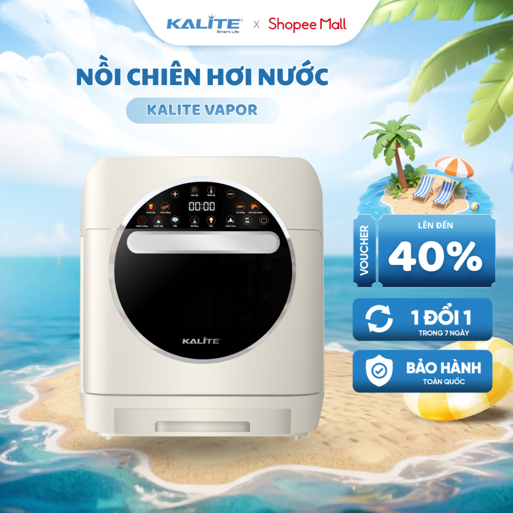 [KOC x KALITE] Nồi Chiên Hơi Nước KALITE VAPOR 15L - Chiên Nướng, Hấp, Rã Đông, Hâm Nóng 4in1