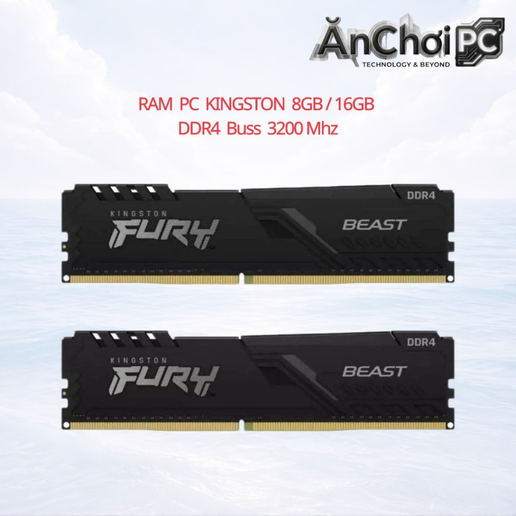Ram Kingston 8GB / 16GB DDR4 Buss 3200Mhz , Hàng Xách Tay Mới , Full Box Bảo…