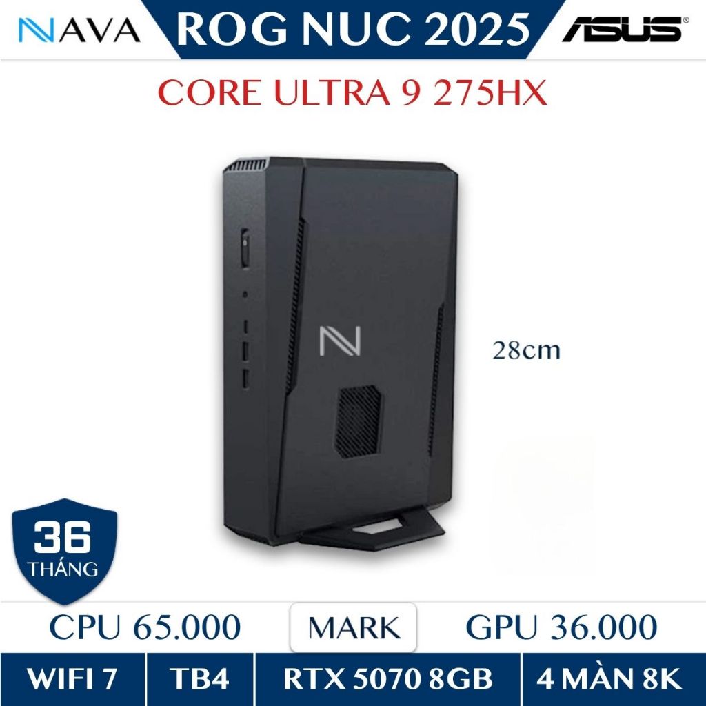 Mini PC ASUS ROG NUC 2025 RNUC15JNK9X489A4 DDR5 Core™ Ultra 9 275HX RTX 5070 8GB