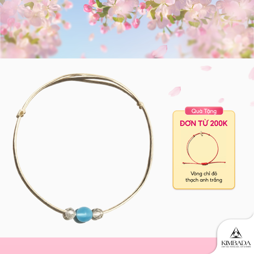 Vòng tay nữ handmade 1 viên thạch anh kèm charm Kimbada lắc tay phong thuỷ nhẹ nhàng, nữ tính
