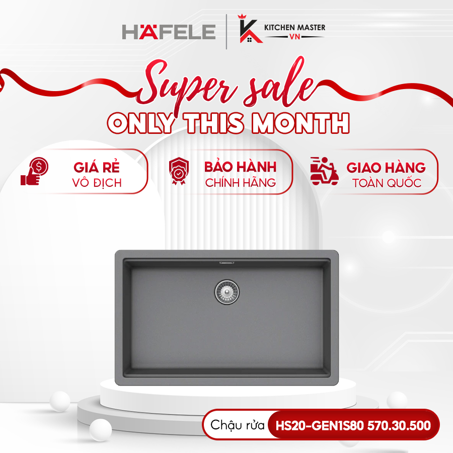 Chậu rửa bát Hafele HS20-GEN1S80 Xám 570.30.500 bảo hành 3 năm