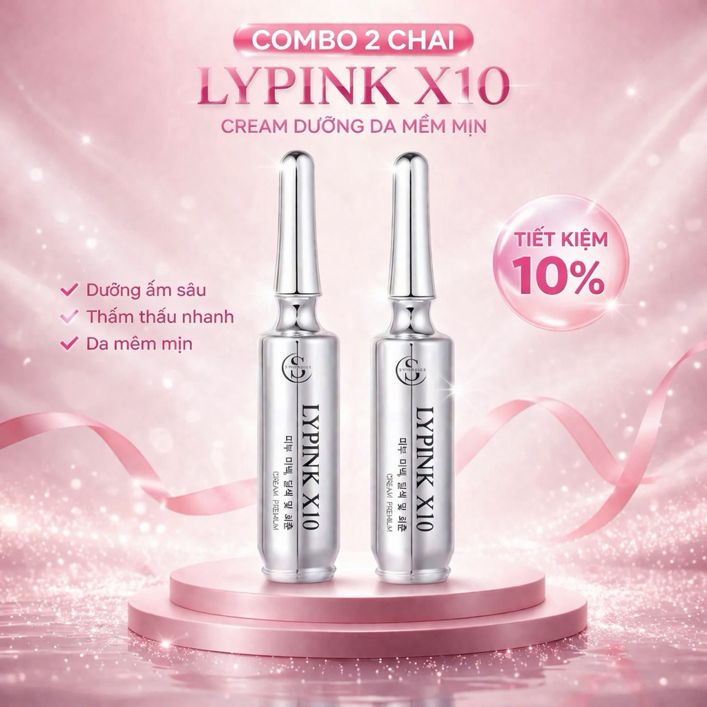 Combo 2 chai Lypink X10 Kem Làm Sáng Hồng Nhũ Hoa Vùng Kín Nippink Cream hiệu quả sau 7 ngày