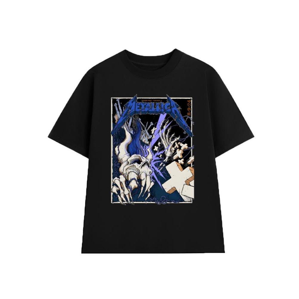 Áo Thun METALLICA Rock Band vintage ML016, Unisex Form Rộng Cotton Mềm