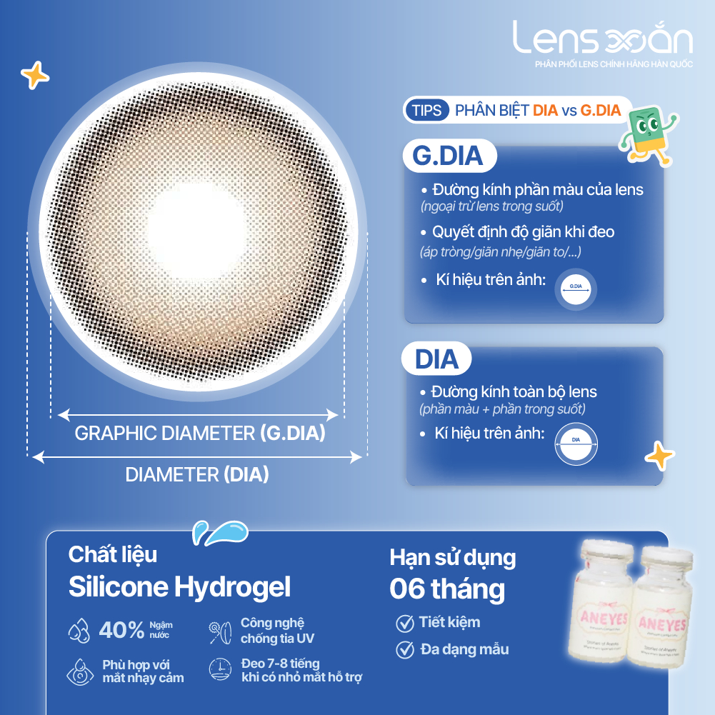 Kính áp tròng cận 6 tháng LENS XOẮN lens nâu tự nhiên trong veo 14.5 giãn tròng B.S.COR AUTUMN BROWN | BigBuy360 - bigbuy360.vn