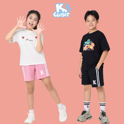 Quần Sooc Đùi K'S CLOSET Chất Liệu Vải Cotton Cho Bé Trai Và Bé Gái (2-14 tuổi) từ 10kg-55kg E006SIS