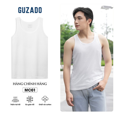 [QUÀ TẶNG] Áo Ba Lỗ Nam GUZADO Mặc Lót Trong,Vải Cotton Mềm Mịn,Thoáng Khí,Thấm Hút Tốt GTT08-GAAL25S001