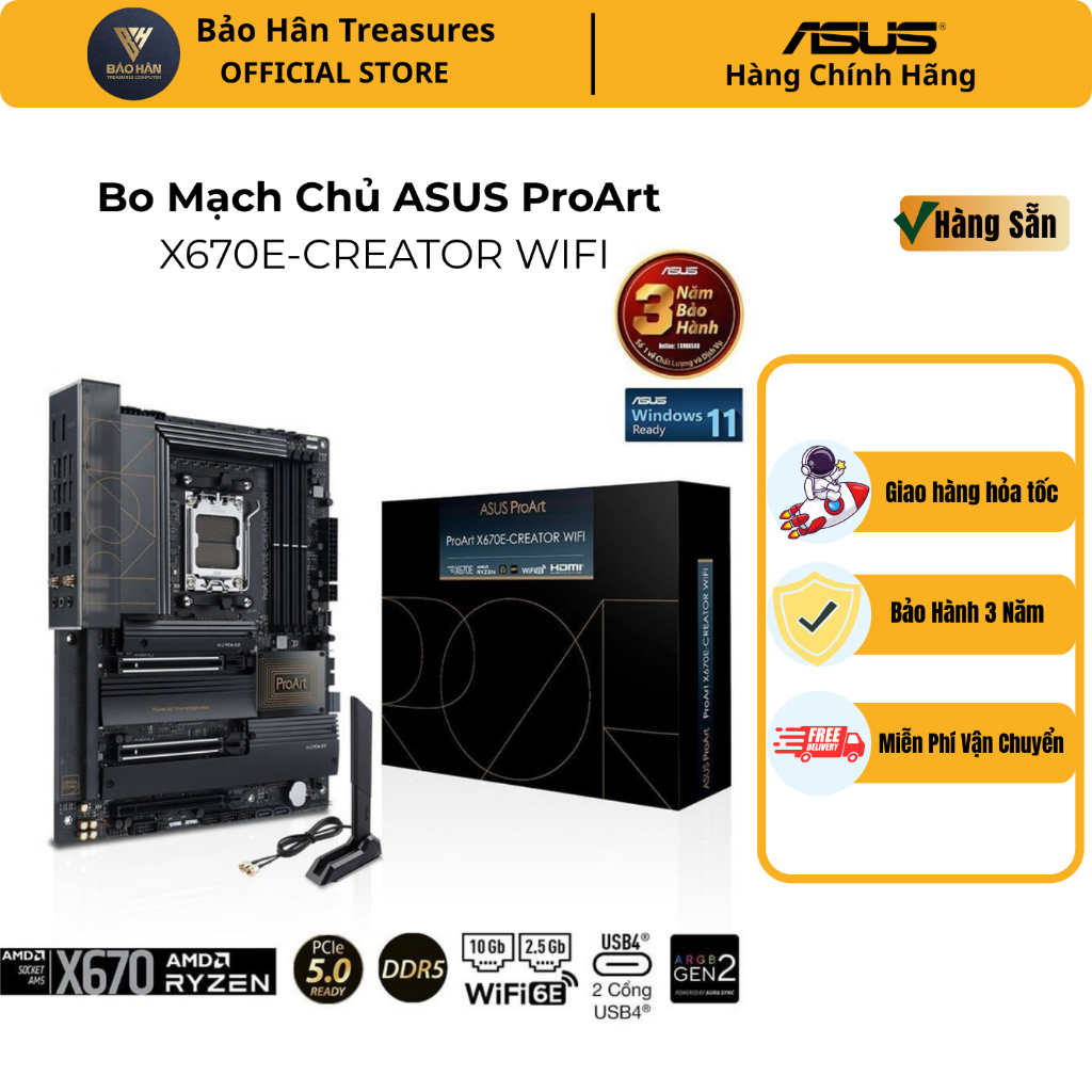 Bo Mạch Chủ ASUS ProArt X670E-CREATOR WIFI (DDR5) - Hàng Chính Hãng