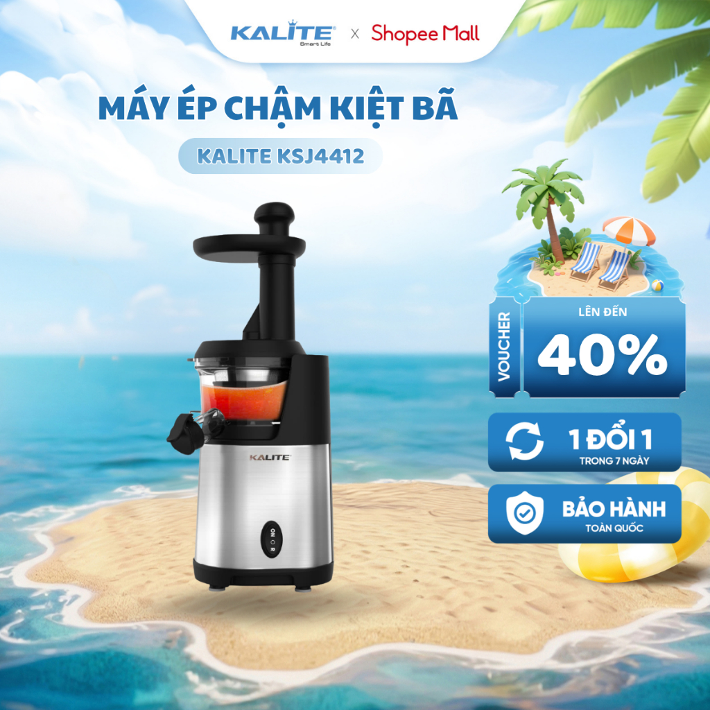 Máy Ép Chậm KALITE KSJ4412 Công Suất 200W - Máy Ép Hoa Quả Kiệt Bã Cao Cấp - Bảo Hành 12 Tháng