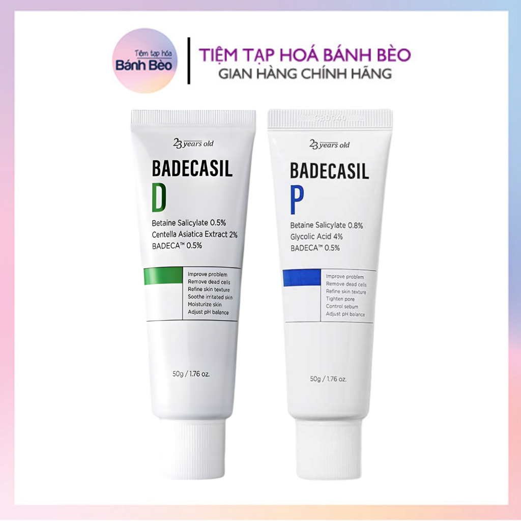 Kem dưỡng làm sạch, làm mịn da 23 Years old Badecasil P 50g tẩy tế bào chết kiềm dầu chuẩn Hàn Quốc