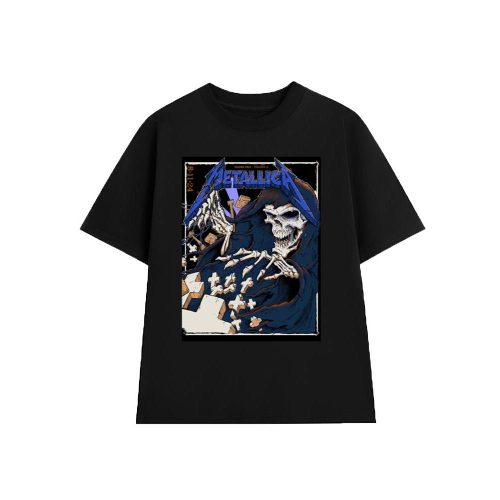Áo Thun METALLICA Rock Band vintage ML018, Unisex Form Rộng Cotton Mềm
