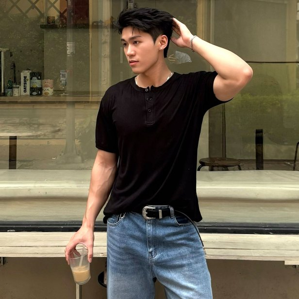 Áo Phông Cộc Tay Cổ Henley DINOMAN Form Cleanfit Cotton Mềm Mịn Thấm Hút Thoáng Mát Dễ Chịu AP015 | BigBuy360 - bigbuy360.vn