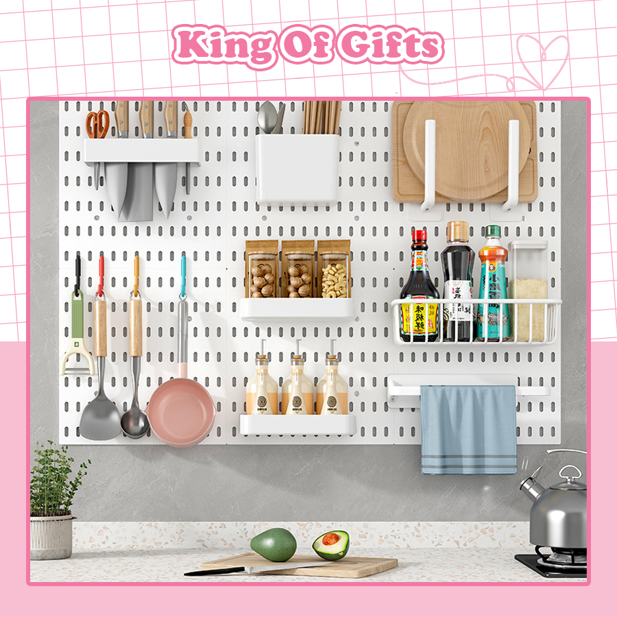 Pegboard giá kệ decor trang trí để đựng đồ nhà bếp đa năng giá treo tường dụng cụ King of Gifts