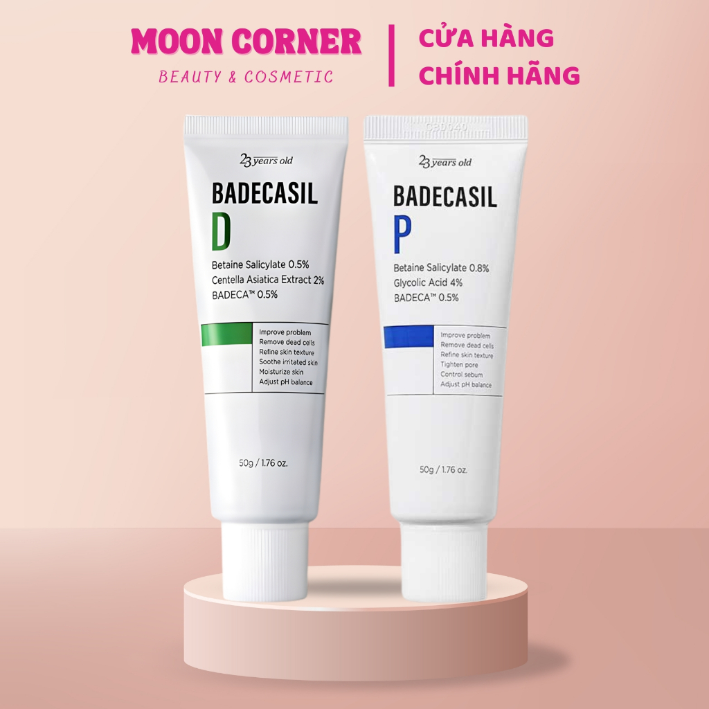 Kem dưỡng làm sạch, làm mịn da 23 Years old Badecasil P 50g tẩy tế bào chết kiềm dầu chuẩn Hàn Quốc 