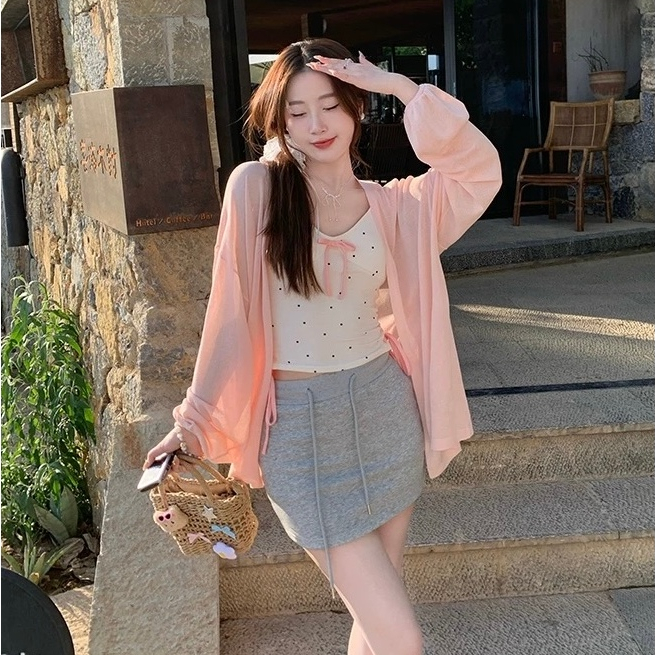 Áo khoác cardigan thun giấy mỏng dáng dài tay bo phong cách basic 24Feb.studio A0007 | BigBuy360 - bigbuy360.vn