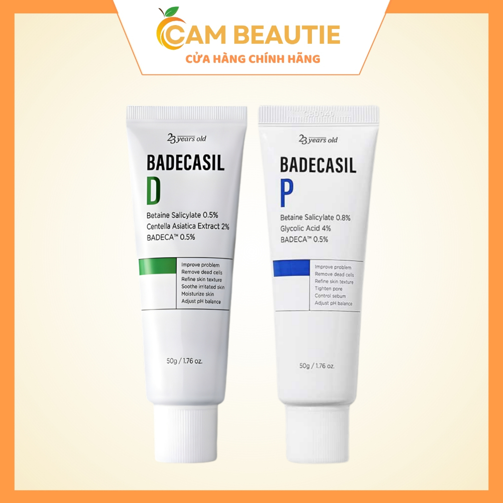 Kem dưỡng làm sạch, làm mịn da 23 Years old Badecasil P 50g tẩy tế bào chết kiềm dầu chuẩn Hàn Quốc 