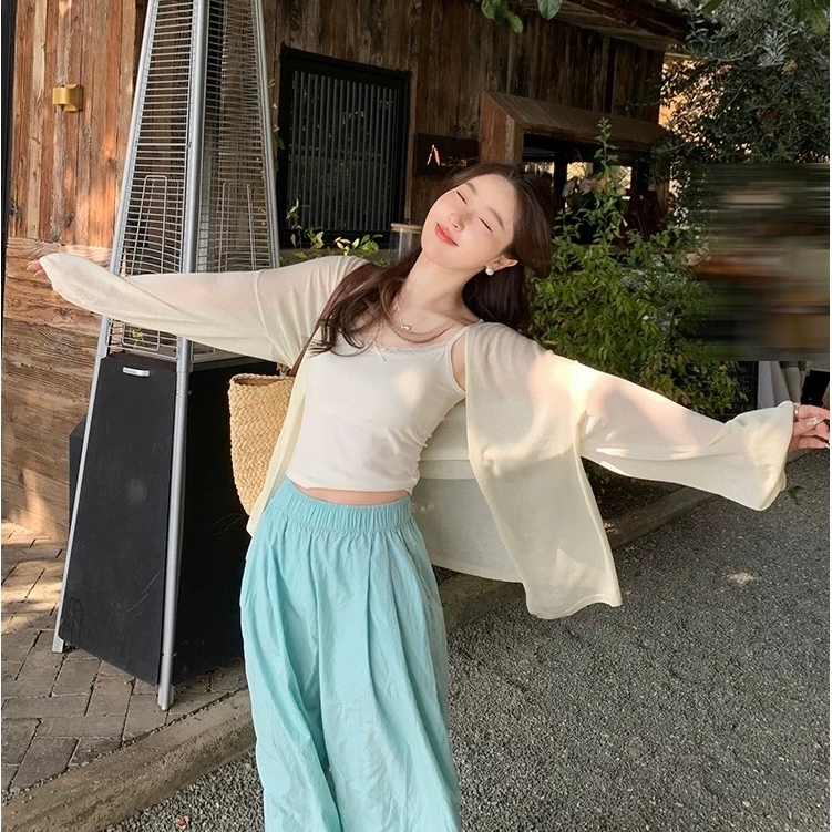 Áo khoác cardigan thun giấy mỏng dáng dài tay bo phong cách basic 24Feb.studio A0007 | BigBuy360 - bigbuy360.vn