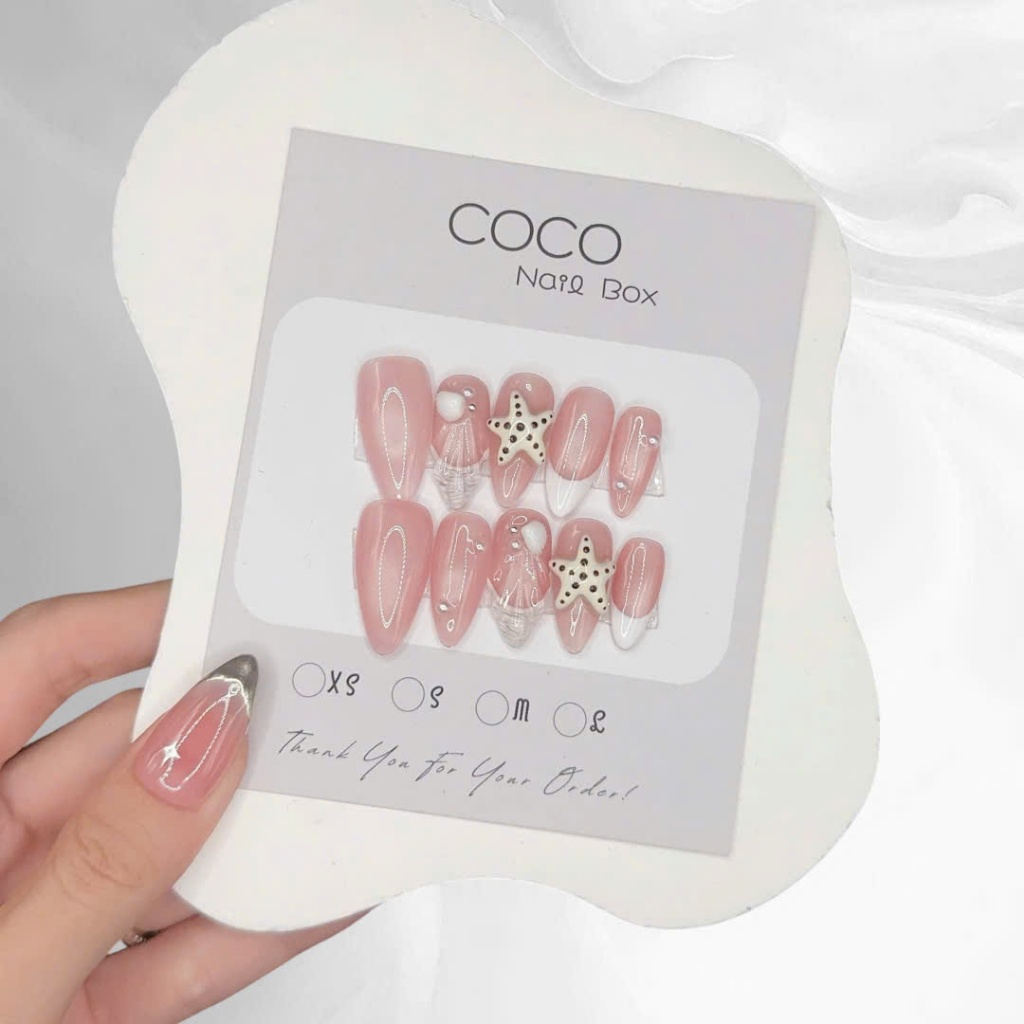 (Hot Sale) Nail Box thiết kế G037 nail đi mùa hè màu thạch hồng mắt mèo đi biển dễ thương nhà Gemych