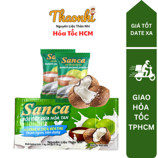 (Sỉ Date 2027) Thùng 60 gói Bột Cốt Dừa Hòa Tan Sanca 50G