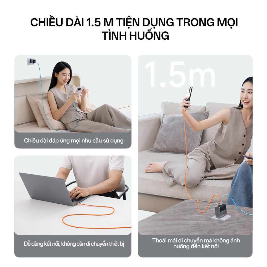 Cáp Sạc Nhanh CUKTECH CP Bọc Dù 6A 240W Type-C to Type-C Phù Hợp cho iPhone 17/Xiaomi/Samsung/Vivo | BigBuy360 - bigbuy360.vn