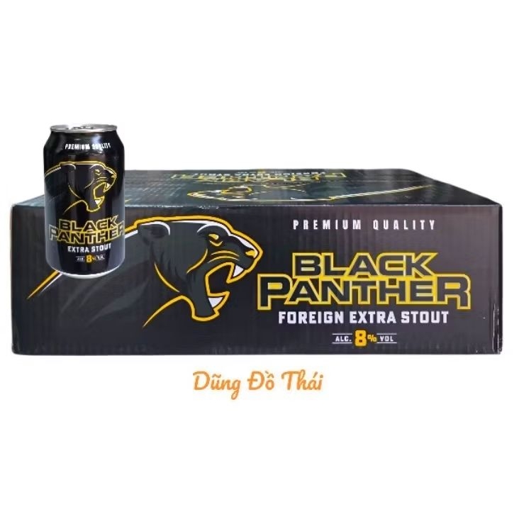 Thùng 24 lon bia Black Panther 330ml - Bia đen nồng độ 8%
