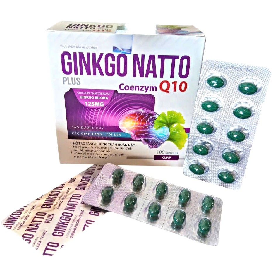 Ginkgo Natto Plus hỗ Cải thiện trí nhớ và chứng mất ngủ hoạt huyết dưỡng não, đau đầu chóng mặt, ngủ